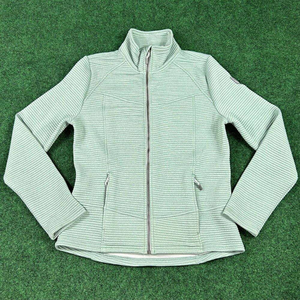 Killtec Womens Size 10 Ribbed Full-Zip Jacket‎ Mint Green Mock Neck
